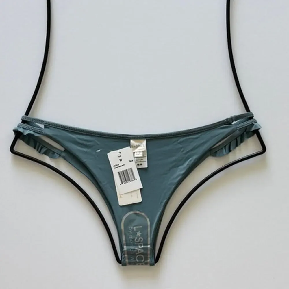 L*Space Swim Zephyr Bitsy Bikini Bottom – Strappy Swimwear - Slated Glass - M